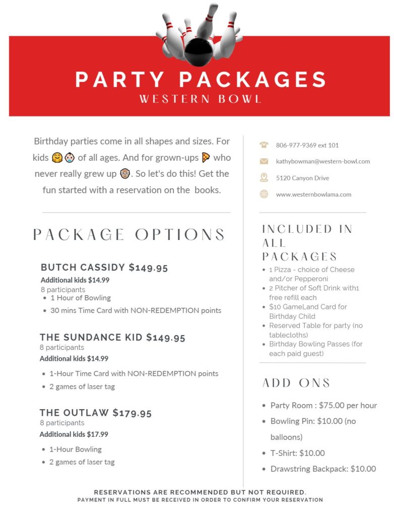 party package menu